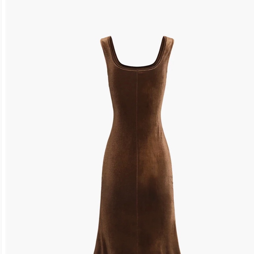 Commense Brown Backless Dress